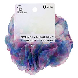 Scunci Original Scrunchie Jumbo Size, Perfect for Wrist-to-Hair Versatility, 1 Count (Multicolored)