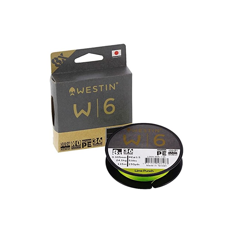 Westin W6 Braided Line x8 Lime Punch 0.10 mm 135