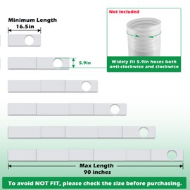 Forestchill Portable Air Conditioner Sliding Door Kit for 5.9" Diameter Exhaust Hose, Universal Sliding Door AC Vent Kit, Adjustable Length Sealing Panels Up to 90 inches for Mobile A/C