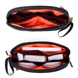 Cayeelu Cable Organizer Bag, Charger Organizer Pouch Case for Travel Accessories/Airplane Essentials/Electronics Tech Gadgets (Black)