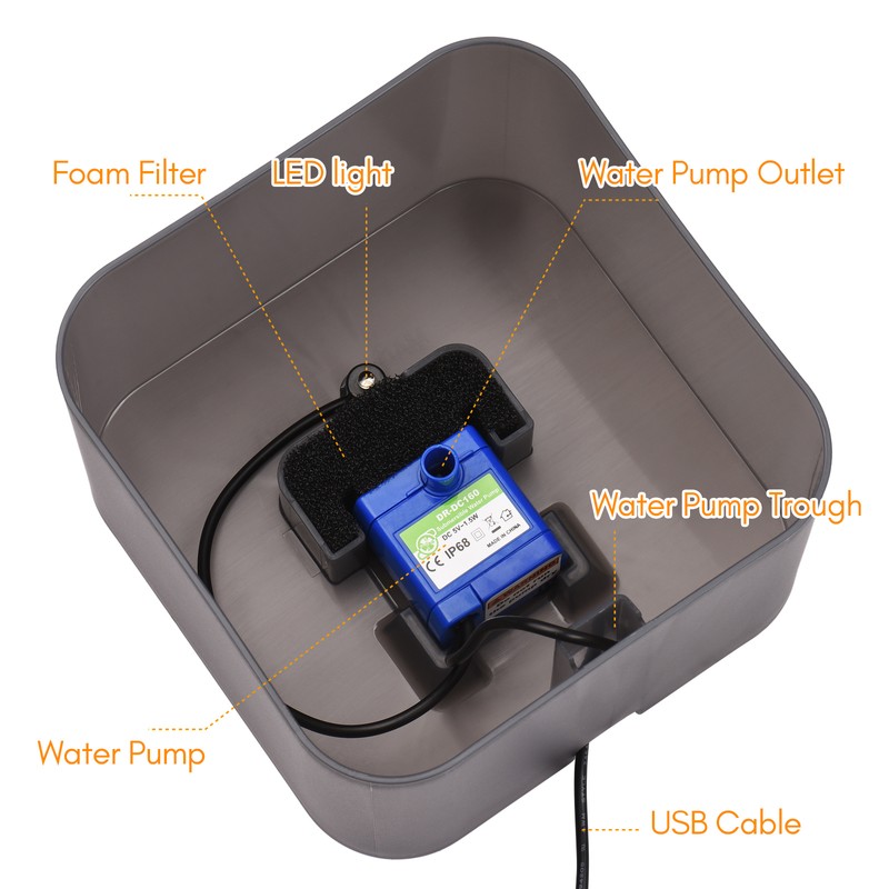 2L/67OZ Large Capacity Pet Water Fountain Intelligent Electric Automatic Drinking