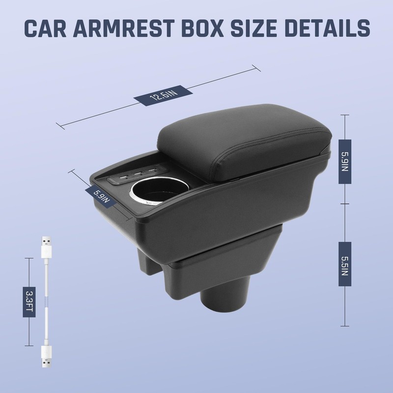 Car Armrest Storage Box for Mitsubishi Mirage Attrage 2014-2024 Double