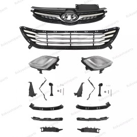 ROKY For Elantra 2011-13 Bumper Upper Grille/Lower Chrome Mesh/Fog light Kit/Brackets