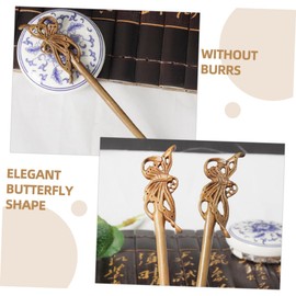 Beavorty 4pcs Traditional Chinese Hair Stick Wooden Vintage Hairpin Decorative Hair Accessory Bun Holder Natural Wood