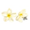 Hawaiian Jewelry Polymer Clay White Plumeria Flower Stud Earrings (14)