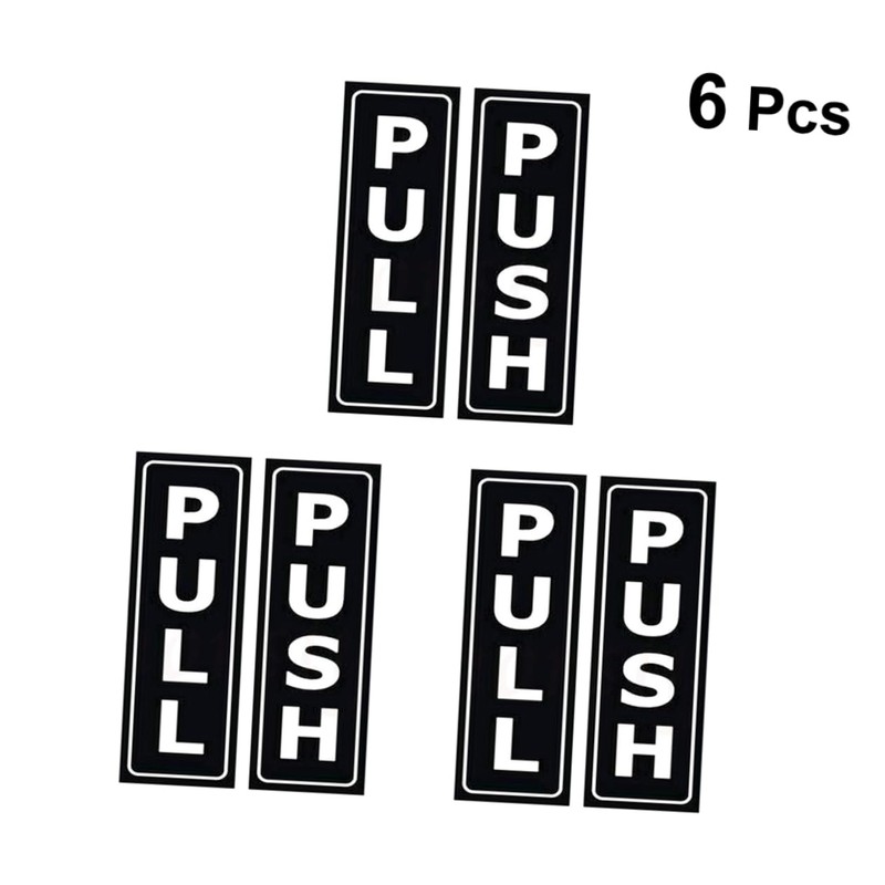 Operitacx Push Pull Door Sign Stickers 6 Tile Glass Metal