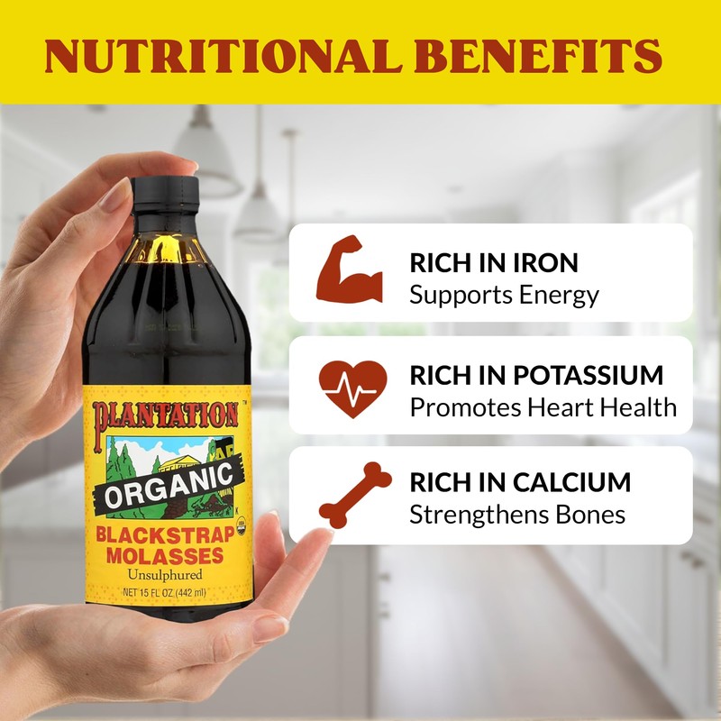 Plantation Organic Blackstrap Molasses 15 oz (Pack of 2) –