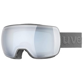 uvex Compact FM Ski Goggles for Men and Women, Anti-Fog, Distortion and Anti-Fog, Rhino Matte/Silver-Blue, One Size