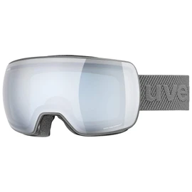uvex Compact FM Ski Goggles for Men and Women, Anti-Fog, Distortion and Anti-Fog, Rhino Matte/Silver-Blue, One Size