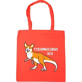 Hippowarehouse Tyrannocorgis Rex Corgi Dog Dinosaur Tote Shopping Gym Beach Bag 42cm x38cm, 10 litres