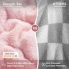 Snuggle Sac Checkered Pink Throw Blanket,Fluffy Faux Fur Knitted with