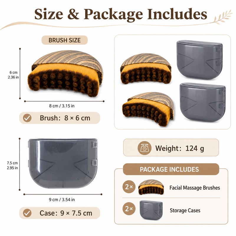 2-Pack Facial Massage Brush for Contour Care – Soft Bristle
