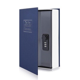 Book Safe, Combination Lock, Large, Luhuanx Home Dictionary Distraction Lock Box for Cash Jewellery, Fake Book Safe, 24.1 x 15.8 x 5.5 cm (Blue)