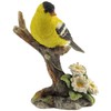 4.5 Inch Goldfinch Bird on Branch Decorative Statue Figurine, Yellow
