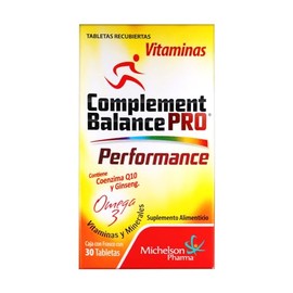Complement Balance PRO Performance - Suplemento alimenticio, contiene coenzima Q10 y ginseng, adicionado con vitaminas y minerales. 3 PACK