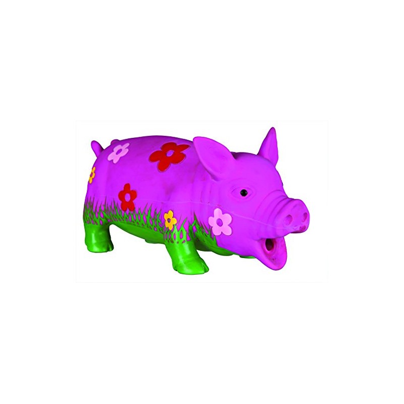 Trixie Schwein mit Blumen & Tierstimme Latex 20 cm