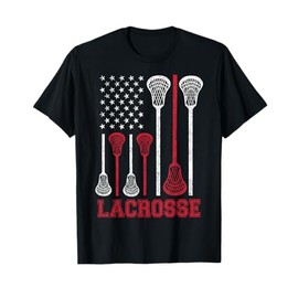 Lacrosse American Flag Lax Men Women Boys Girls Gifts T-Shirt