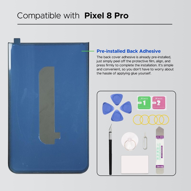 GREEN FUSION Compatible with Pixel 8 Pro Back Glass Cover