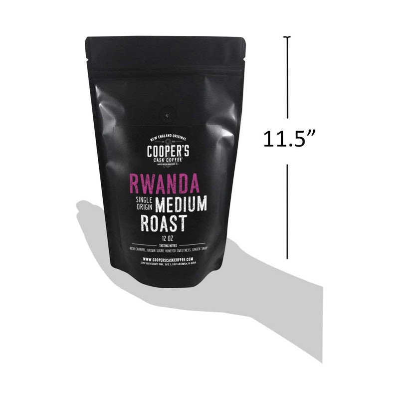 Rwanda Full Bodied Medium Roast Coffee Beans, Single Origin Ground
