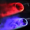 VEHSUN Muffler Cutter, LED Light Car, Downward Facing, Carbon Style,
