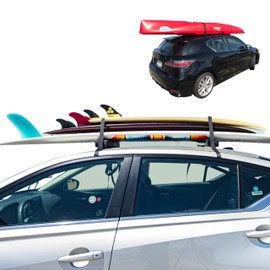 Universal SUP Surf Rack for Cars | Paddle Board Soft Rack for Surf Kayak and Paddleboards with Scratch Resistant Buckles (28")