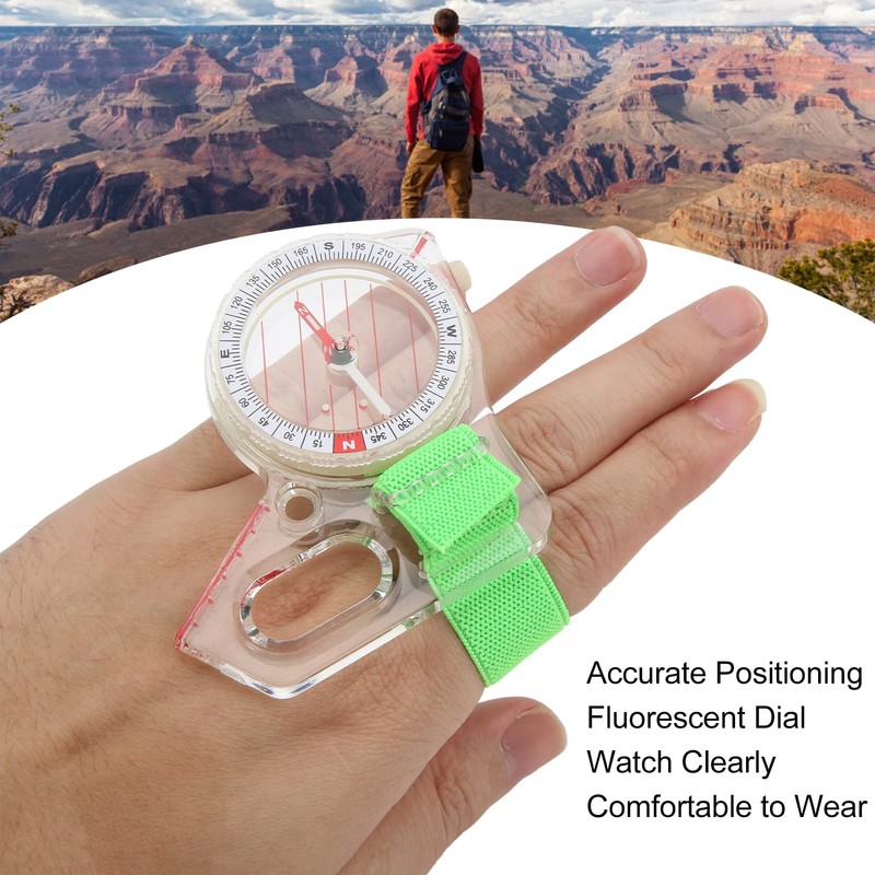 Finger Compass Thumb Mini Compass with Luminous Dot for Adventure