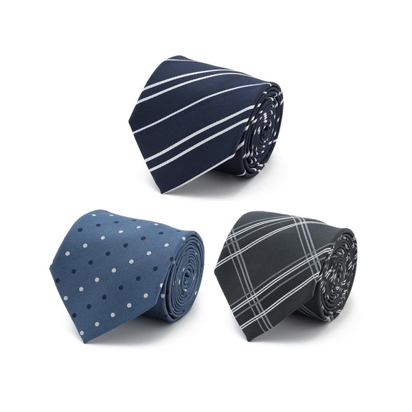 Aoki ASET18A900 Men's Necktie, Washable Necktie, 3-Piece Set, Laundry Net