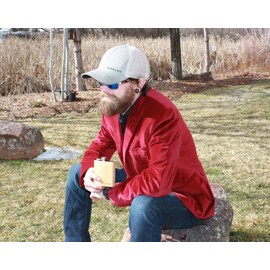 Real Wood 6 oz. Hip Flask AND Matching Credit Card Bottle Opener, American Flag