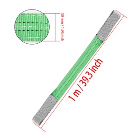 Lifting Sling Strap Heavy Duty Polyester 2000KG/2 Ton Capacity for Construction Rigging Moving(1M - Green
