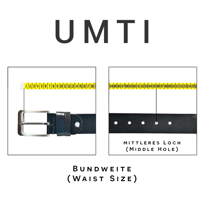 UMTI® Men's Leather Belt Made of Buffalo Leather for Men