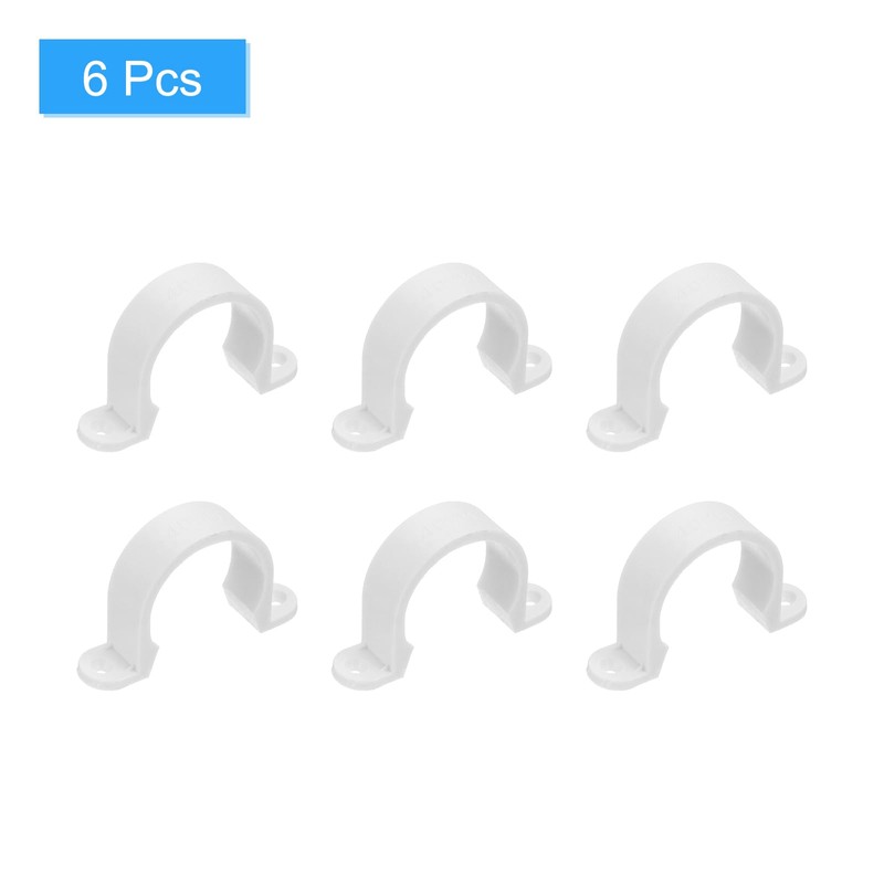 sourcing map 6Pcs PVC Pipe Straps, 40mm(1-4/7") Plastic Conduit Strap