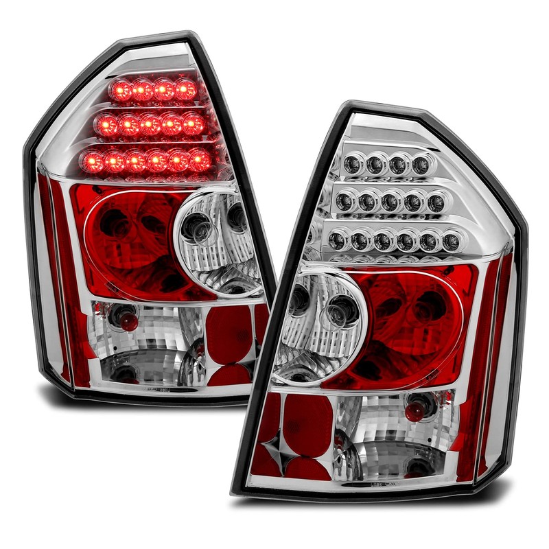 AmeriLite LED Chrome Replacement Taillights Set For Chrysler 300/300C -