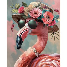 Natuyalo Paint by Numbers Kits for Adults Flamingo Paint by Number for Adults Beginner Animals Drawing Paintwork with 3 Paintbrushes Acrylic Canvas Painting 16x20 Inch