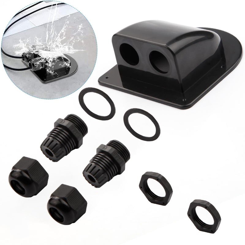 Mbsomnus 2 pieces IP68 cable grommet, waterproof roof guide, solar