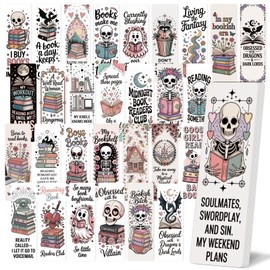 Dark Romance Bulk Bookmark for Women, 120 Pcs Cute Skull Dragon Paper Bookmarks Gift for Book Lovers, Romantasy Reading Accessories Creative Gifts for Men Teachers