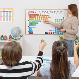 246 PCS Display Magnetic Place Value & Discs Set - Place Value Manipulatives, Magnets, Magnetic Place Value Disks Chips, Magnetic Base 10, Magnetic Math Base Ten Manipulatives - Simply Magic