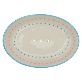 Tranquillo Oval Retro Ceramic Soap Dish, 14 x 9.5 x 2 cm