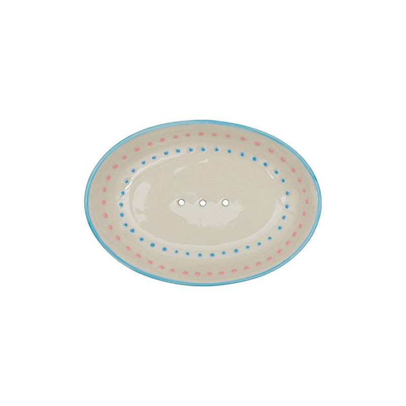 Tranquillo Oval Retro Ceramic Soap Dish, 14 x 9.5 x