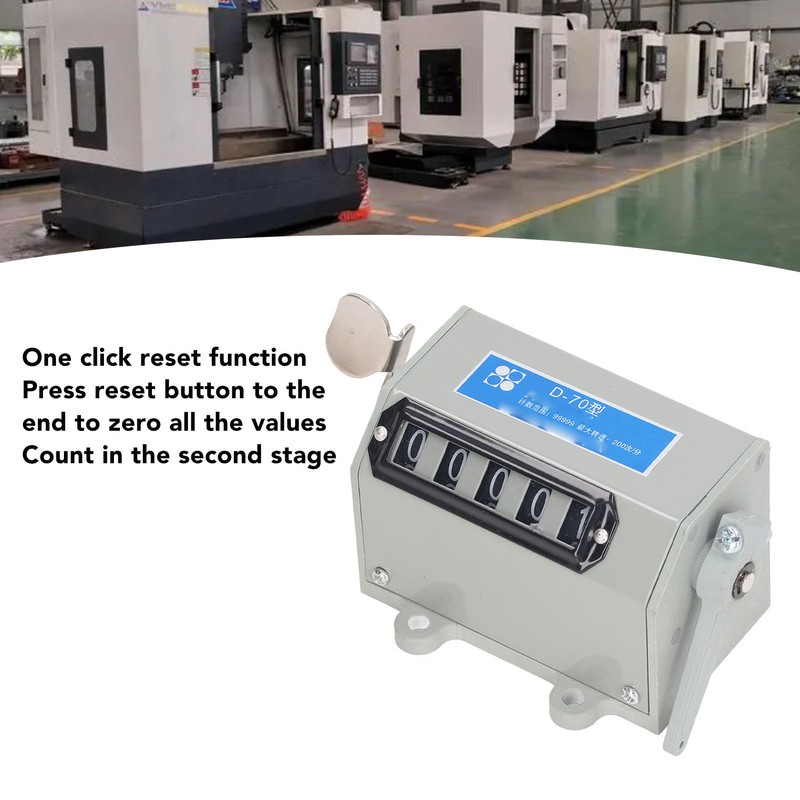 Pull Counter 5 Digit Mechanical Resettable Manual Stroke Tally Accurate