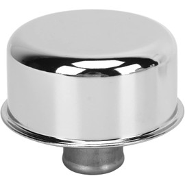 Motornets Chrome/Black Round Valve Cover Breather Push In Style SBC BBC SBF 327 350 302 454 502 For Chevy Ford Mopar 1.25" and 1-1/4" Hole Oil breather Hot Rod Street Rod (Chrome)