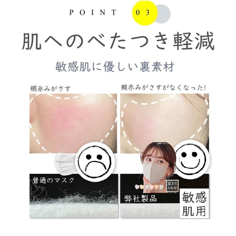 [MIR] 3dマスク 立体 53枚大容量 バイカラーマスク 小さめ 大きい 3サイズ選べる マスク 不織布