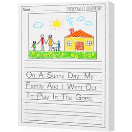 200 Sheets Kindergarten Writing Paper Writing Paper for Kids Story, Back to School Supplies Bulk Primary Notebook with Picture Space and Lines 8.5 x 11 Inches Handwriting Papers for Creating