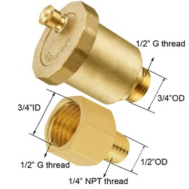 BesNPT Brass 1/4" NPT Male Air Vent Valve Automatic Float Valve Air Release Air Bleeder Valve
