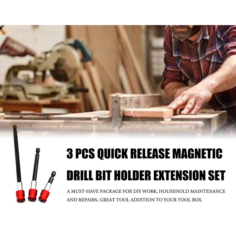 Drill Bit Holder 3 PCS Magnetic Screwdriver Bits Holder Universal