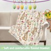 FJTP Luxury Plush Easter Blanket Cute Bunny Easter Egg Flower