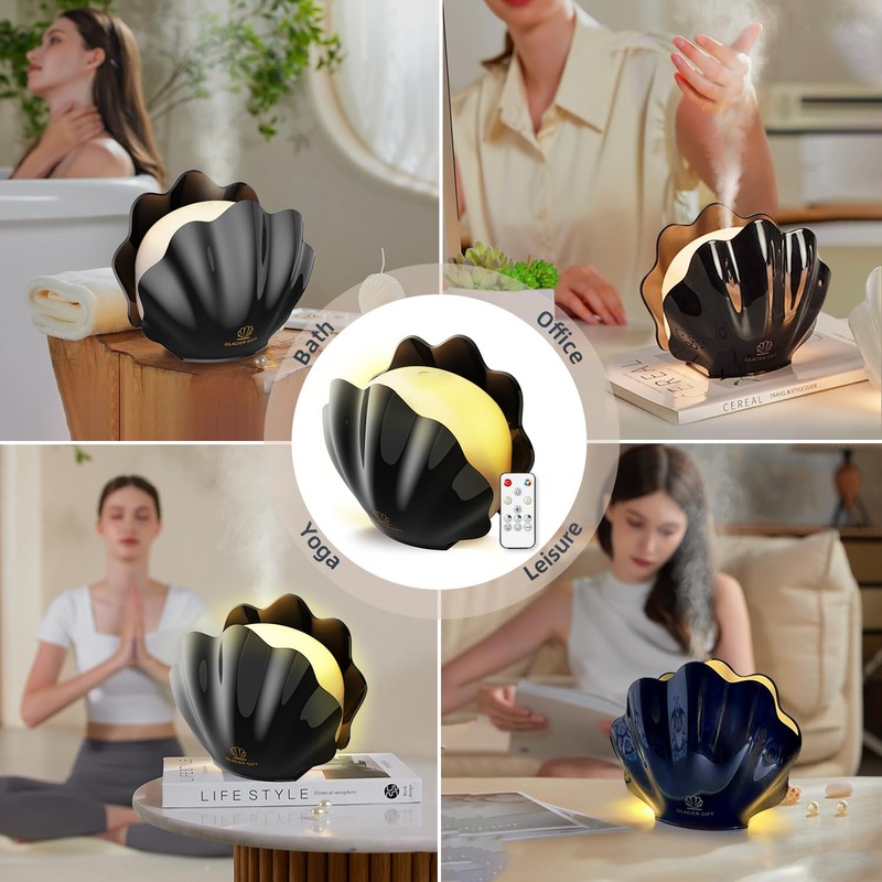 Essential Oil Diffuser 260ML, Shell Aroma Diffuser with Remote Control