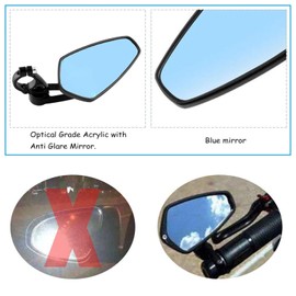 Sporacingrts 7/8" 22mm Motorcycle C-N-C Bar End Rear View Mirrors Compatible With GROM MSX-125 CB500F / Kawasaki Z750 /ER-6F / ER-6N / Ya-maha MT-01 / MT-03 / TDM-900 / FZ1 / FZ6 / Suzuki GS-F1250