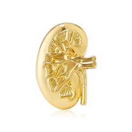 Dr's gift Kidney Anatomy Enamel Brooch Pin Gold Renal Lapel Badge Endocrinology Urology Jewelry for Doctors Nurses Medical Students