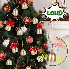 YGAOHF - Paquete de 12 campanas de Navidad para manualidades, 3 colores, campanas de viento de la suerte para colgar en el hogar y el jardín