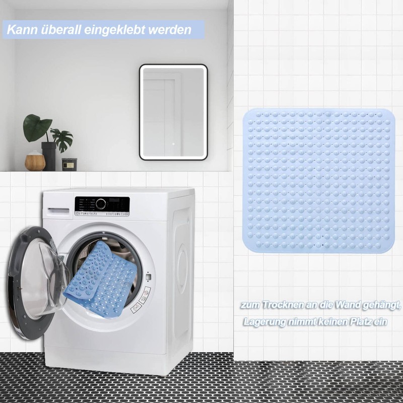 48 x 48 cm Shower Mat, Non-Slip Mat with Suction